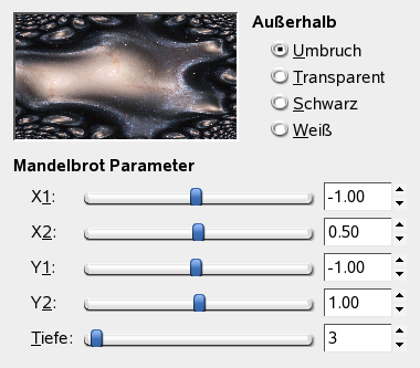 Fraktal-Filteroptionen